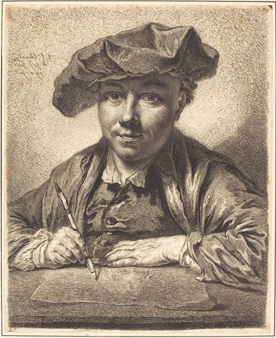 Självporträtt, teckning av Georg Friedrich Schmidt