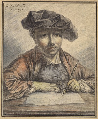 Självporträtt skissar av Georg Friedrich Schmidt