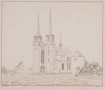 Danska: Roskilde domkyrka sedd från sydväst av Georg Hoffmann