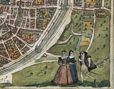 BRAUN, George (1541-1622). ORTELIUS, Abraham (1527-1598). HOGENBERG, Franz (1535-1590). Civitatis Orbis Terrarum (Theatrum orbis terrarum). 1572-1617. Paris (1572). Vänster nedre detalj. Volym I. Etsning. SPANIEN. KASTILIEN OCH LEON. Salamanca. Salamanca U av Georg Hogenberg Franz (1535 90) & Ortelius Abraham (1527 98) Braun