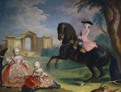 Porträtt av greve Ivan Illarionovich Vorontsovs barn: Artemi, Anna och Eudokia Avdotya, 1754 av Georg Kaspar von Prenner
