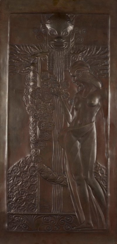 Nymf och satyr av Georg Klimt