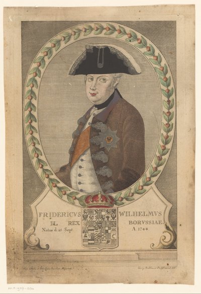 Porträtt av Fredrik Vilhelm II, kung av Preussen av Georg Mathäus Probst