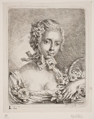 En blomsterflicka av Georg Mathias Fuchs