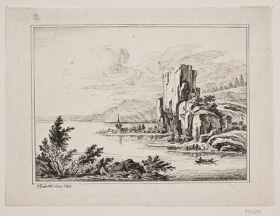 Bergsdel vid en sjö av Georg Mathias Fuchs