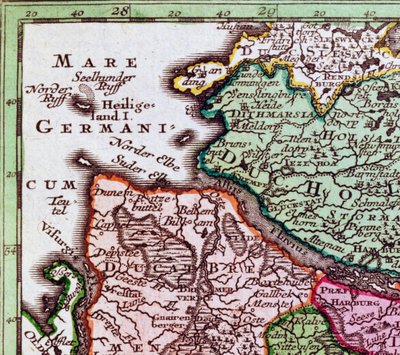 Detalj av Helgoland från en karta över norra Tyskland av Georg Matthäus Seutter