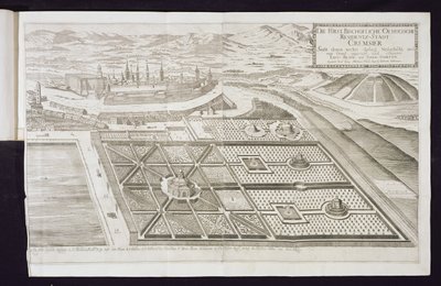 De nya trädgårdarna i Cremsier, prins-biskopens residens, publicerade ca 1700 av Georg Matthaus Vischer