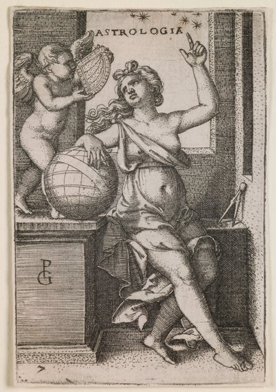 Astrologi, från serien "De fria konsterna", ca 1541 (gravyr) av Georg Pencz