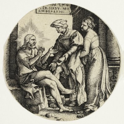Clothing the Naked, från The Seven Acts of Mercy av Georg Pencz