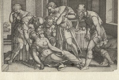 Collatinus och Brutus vid den döende Lucretia Berättelser från tidig romersk historia (serietitel) av Georg Pencz
