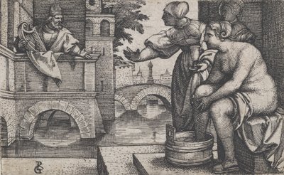 David och Batseba. av Georg Pencz