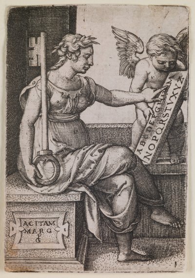 Grammatica, från serien "De fria konsterna", ca 1541 (gravyr) av Georg Pencz