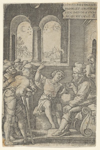 Joseph som beskriver sin dröm, från The Story of Joseph, 1544. av Georg Pencz