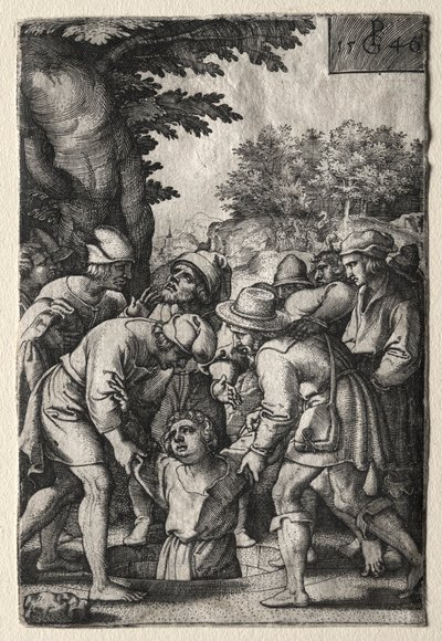 Joseph sänkt i en brunn, 1546. av Georg Pencz