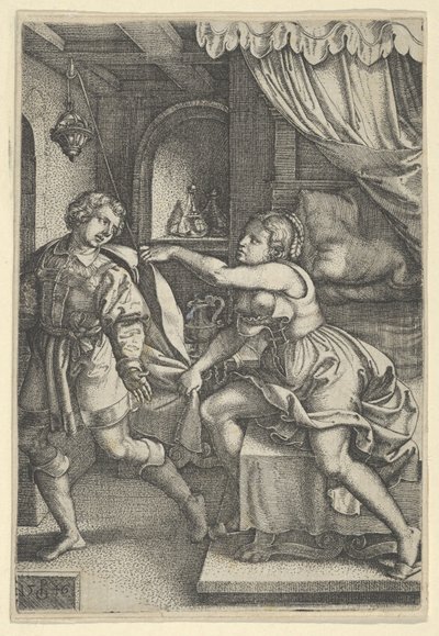 Josef och Potifars hustru, från The Story of Joseph, 1546. av Georg Pencz
