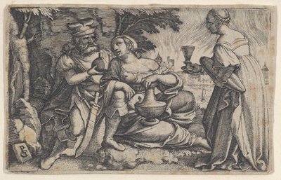Lot och hans döttrar. av Georg Pencz