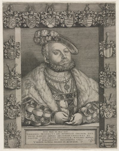 Porträtt av Johan Fredrik I "den ädelmodige", kurfurste av Sachsen av Georg Pencz