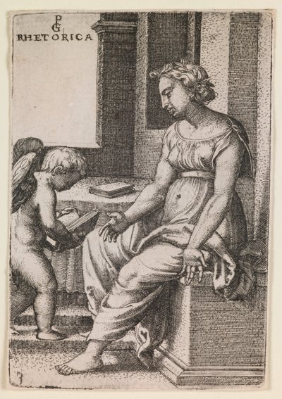 Rhetorica, från serien "De fria konsterna", ca 1541 (gravyr) av Georg Pencz