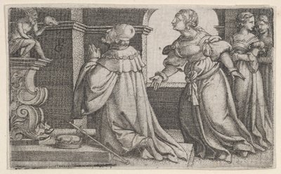 Solomon dyrkar idoler. av Georg Pencz