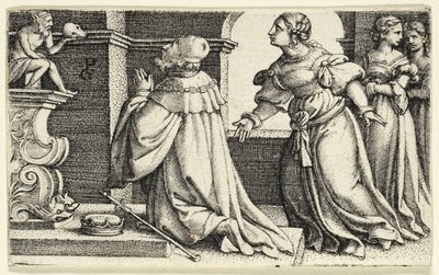 Solomon dyrkar idolen Moloch av Georg Pencz