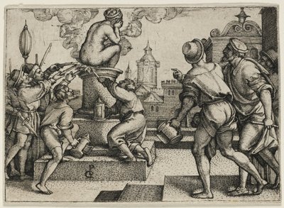 The Courtesan Punished, från The Story of the Magician Virgil av Georg Pencz