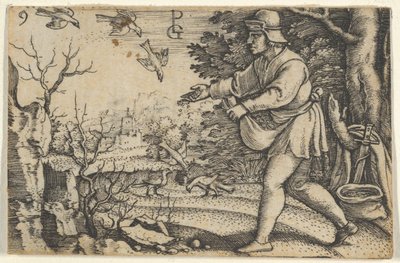 Liknelsen om såningsmannen, ur Kristi berättelse, 1534-35. av Georg Pencz