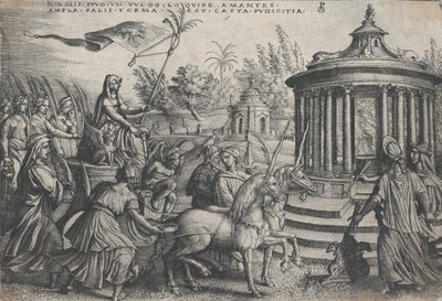 Kyskhetens triumf på kärleken, från Petrarkas triumfer. av Georg Pencz