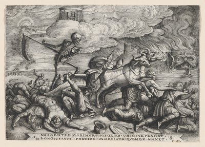Dödens triumf i tiden, från Petrarkas triumf. av Georg Pencz