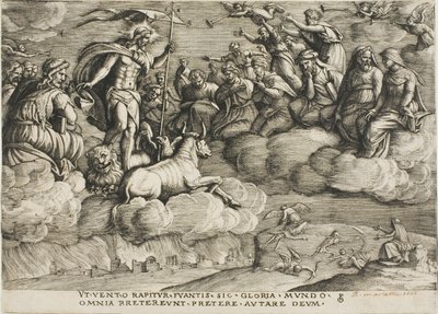 The Triumph of Eternity, tallrik sex från The Triumphs of Petrarch av Georg Pencz
