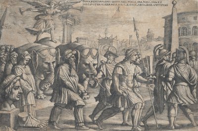 The Triumph of Fame on Chastity, från The Triumphs of Petrarch. av Georg Pencz
