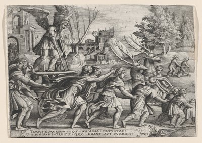 The Triumph of Time on Fame, från The Triumphs of Petrarch. av Georg Pencz