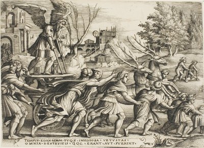 The Triumph of Time, tallrik fyra från The Triumphs of Petrarch av Georg Pencz