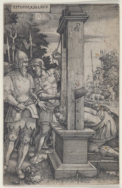 Titus Manlius, från romerska hjältar, 1535. av Georg Pencz