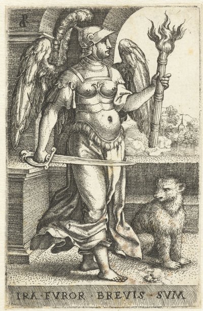 vrede (Ira) Ira fvor brevis svm (titel på objekt) Seven Deadly Sins (serietitel) av Georg Pencz