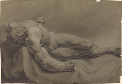 En liggande manlig naken av Georg Raphael Donner