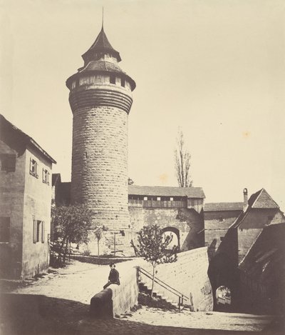 Der Runde Turm und der Festung in Nürnberg (Runda tornet och fästningen i Nürnberg),ca 1852 (foto) av Georg Schmidt