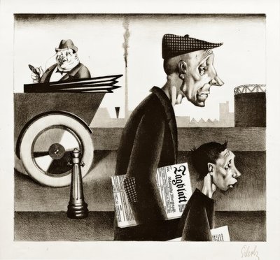 Georg Scholz, tidningsbärare (arbete kränker) av Georg Scholz