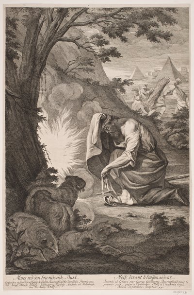 Moses vid den brinnande busken av Georg Vilhelm Baurenfeind