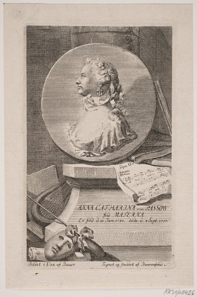 Skådespelerskan Anna Catharina von Passow av Georg Vilhelm Baurenfeind