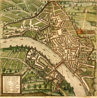 Basel, Basel, Schweiz av Georg and Hogenberg Franz (1535 90) Braun