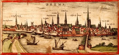 Bremen av Georg and Hogenberg Franz (1535 90) Braun