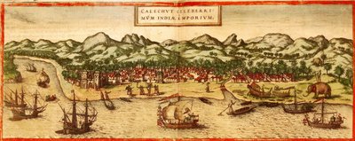 Calicut av Georg and Hogenberg Franz (1535 90) Braun