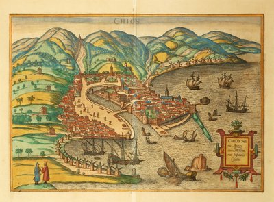 Chios från Cities of the World av Georg Braun av Georg Braun and Hogenberg Franz