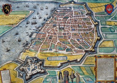 Staden Antwerpen av Georg Braun and Hogenberg Franz