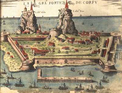 Korfu, Grekland av Georg and Hogenberg Franz (1535 90) Braun