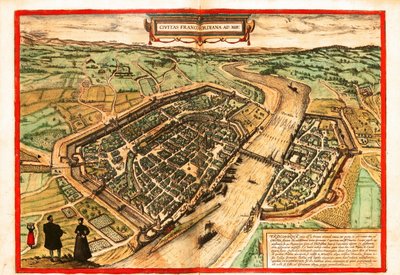 Frankfurt vid floden Main av Georg and Hogenberg Franz (1535 90) Braun