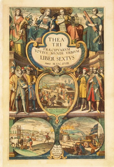 Frontispice till volym VI, från Civitates Orbis Terrarum av Georg Braun av Georg Braun and Hogenberg Franz