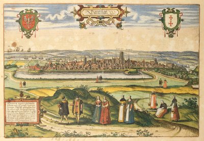 Gdansk från World Cities av Georg Braun av Georg Braun and Hogenberg Franz