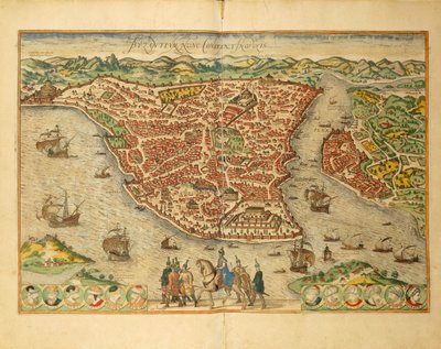 Istanbul från världsstäderna av Georg Braun av Georg Braun and Hogenberg Franz