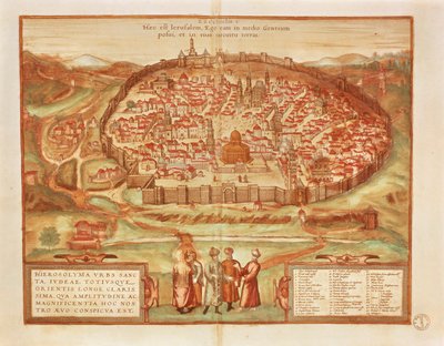 Jerusalem från Civitates Orbis Terrarum av Georg Braun av Georg Braun and Hogenberg Franz